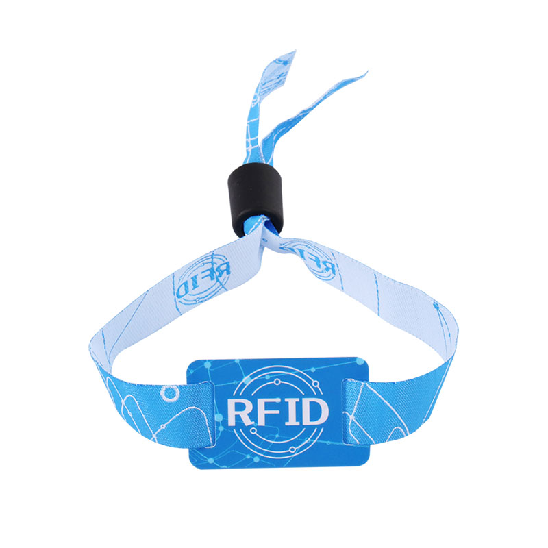 13.56mhz IC చిప్ RFID టికెట్ సామీప్యత బ్రాస్‌లెట్ నైలాన్ RFID రిస్ట్‌బ్యాండ్